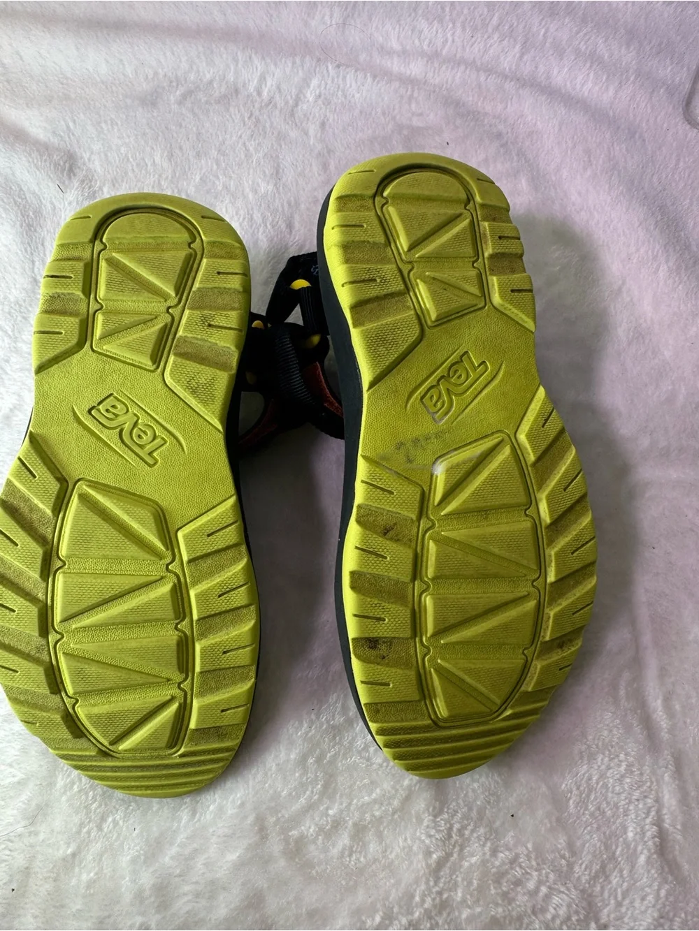 Teva Kids Black Sandals with Lime & Blue Accents